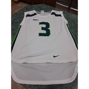 Seattle Seahawks NFL Team Apparel Jersey Wilson #3 Sleeveless White Sz Womens L